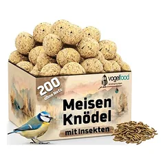 Vogelfood zylių kamuoliukai su vabzdžiais, be tinklelio, lesalas paukščiams, 200 x 90 g (18 kg) lojaus kamuoliukai zylėms su vabzdžiais be tinklo, Vogelfood — 2 nuotrauka