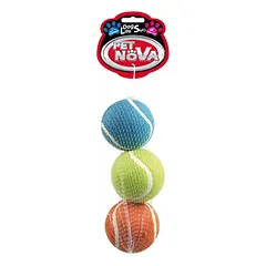 PET NOVA Tennis balls kamuoliukų rinkinys 6cmx3vnt (plūduriuoja) 2pak — 2 nuotrauka