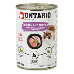 Ontario Cat Adult Chicken & Turkey in Broth 400 g