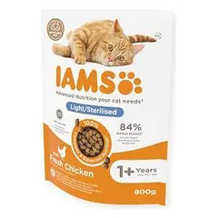 Sausas kačių maistas - IAMS CAT ADULT STERILIZED CHICKEN, 800 g