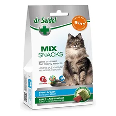 DR SEIDEL „Mix 2-in-1“ skanėstai šviežiam kvapui ir kačių pienui, 60 g