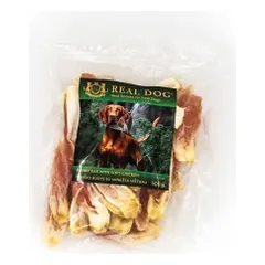 Real Dog SNACKS Triušio ausys su minkšta vištiena 500g