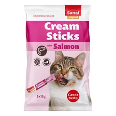Sanal Cream Sticks with Salmon kreminis skanėstas katėms, 75 g (5vnt)
