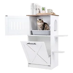 GIANTEX Katzentoilette 84 cm, Torbogen, Sisal, Plattformen, Fach.