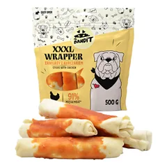 Mr. Bandit Wrapper XXXL lazdelės - skanėstai šunims su vištiena, 500 g