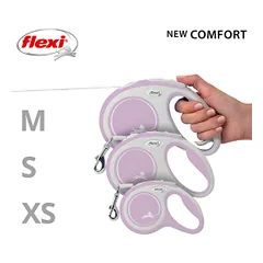Flexi New Comfort Tape juostinis, rožinis pavadėlis šunims, S, 5 m — 4 nuotrauka