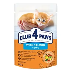 CLUB 4 PAWS PREMIUM KAČIUKAMS „SU LAŠIŠA PADAŽE”. VISAVERTIS KONSERVUOTAS ĖDALAS 80g.* 24vnt.