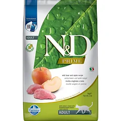 FARMINA N&D Prime Boar & Apple adult cat 2x5 kg maistas katėms su šerniena ir obuoliais