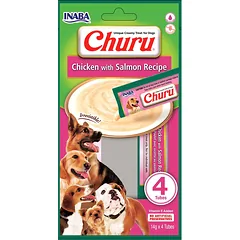 INABA Churu 4P vištienos ir lašišos skonio skanėstas šunims 4x14g