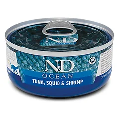 FARMINA N&D OCEAN – CAT Wet Tuna Squid&Shrimp ADULT 70 g (pak.24)