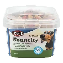 TRIXIE skanėstai šunims Soft Snack Bouncies su vištiena ir ėriena 4×140 g