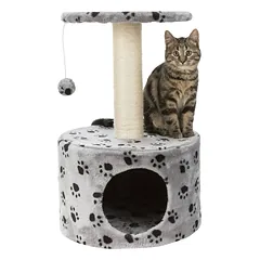 Trixie Toledo scratching post kačių namelis su draskomu stulpu ir guoliu, pilka, 61 cm
