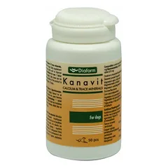 Diafarm Kanavit Calcium & Minerals papildas šunims kaulų ir sąnarių sveikatai, 50 tablečių
