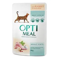 OPTIMEAL™ Visavertis konservuotas ėdalas suaugusioms katėms su trušiena baltame padaže, 85 g