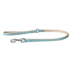 Das Lederband Hundeleine Firenze electric blue/creme