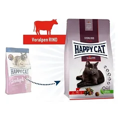 Happy Cat visavertis pašaras sterilizuotoms katėms su jautiena Sterilised Voralpen Rind, 4 kg