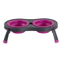Dexas Double Elevated Feeder Small - sulankstomas pakeltas šuns dubuo, mažas