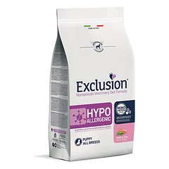 Exclusion Hypoallergenic sausas pašaras šuniukams su kiauliena ir žirneliais, 2kg
