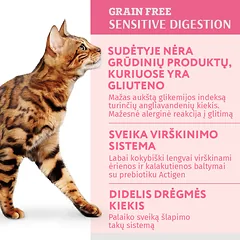 OPTIMEAL™ begrūdis konservuotas pašaras suaugusioms katėms su ėriena ir kalakutiena, jautriam virškinimui 12x0.085 kg — 2 nuotrauka