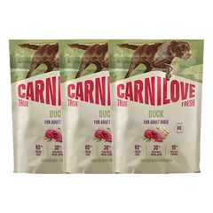 CARNILOVE True Fresh Dog Duck Adult Small Breeds 3x1,5 kg sausa maistas su šviežia antis suaugusiems mažų veislių šunims