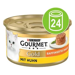 Gourmet Gold Raffiniertes Ragout drėgnas maistas katėms, ekonominė pakuotė 24 x 85 g
