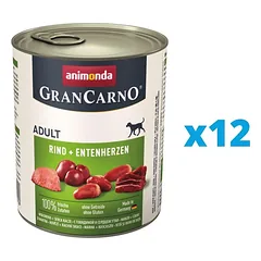 ANIMONDA GranCarno rinkinys  su jautienos ir antienos širdimis 12 x 800 g