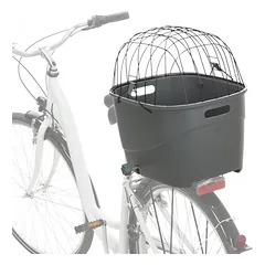 Trixie Bicycle Basket For Bike Racks dviračio krepšys šunims su metaliniu tinkleliu ir čiužiniu, pilkas, 36x47x46 cm