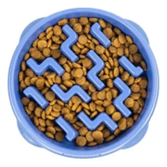 Outward Hound Fun Feeder Notch dubenėlis lėtam maitinimui mėlyna L