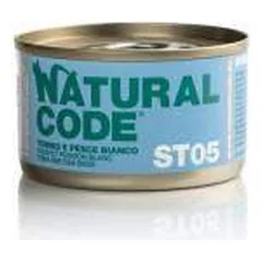 Natural Code ST05 drėgnas maistas suaugusioms katėms su tunu ir jūros ešeriu, 85 g​