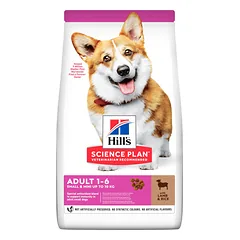 HILL'S SP Canine adult S&M lamb&rice sausas maistas mažų veislių suaugusiems šunims su ėriena, 1,5 kg