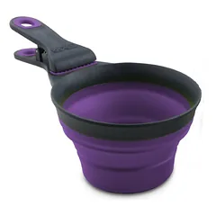Dexas sulankstomas KlipScoop 3-in-1 vidutinis - sulankstomas maisto samtelis su maišelio uždarymo spaustuku, vidutinio dydžio, Fioletowy / 237ml — 4 nuotrauka