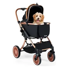GIANTEX Hundebuggy Faltbar Mit Box, Sonnenschutz, Sicherheitsgurt, 25 kg