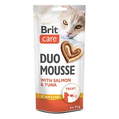 Brit Care Creamy Duo Mousse with Salmon & Tuna tyrelės skanėstai katėms, 56 g