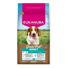 Eukanuba Grain Free Adult S/M sausas pašaras šunims su žuvimi, 3 kg