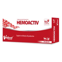 Vetfood HemoActiv papildai augintiniams, esant širdies nepakankamumui, 60 kapsulių