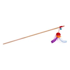 ECOMFY ŽAISLAS KATĖMS, LAZDELĖ SU KAMUOLIUKU IR SPALVOTOMIS PLUNKSNOMIS, 50CM