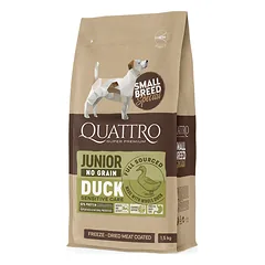 QUATTRO SB sausas maistas mažų veislių jauniems šunims su antiena, 1.5kg