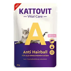 Kattovit Vital Care Anti Hairball 85g su lašiša – konservuotas pašaras katėms