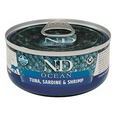Farmina N&D Cat Ocean Adult Tuna, Sardine & Shrimp 70 g nuotrauka