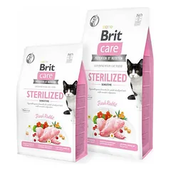 Brit Care Cat Grain-Free Sterilized Sensitive sausas maistas suaugusioms ir sterilizuotoms katėms su jautriu virškinimo traktu, su triušiu, 2 kg