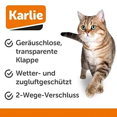 Karlie katės durelės su 2 krypčių užraktu, pilka: B 20 x H 19,2 cm — 2 nuotrauka