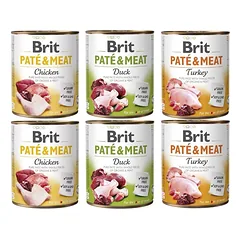 BRIT Pate&Meat Mix skoniai su paukštiena 6x800 g šunų paštetas