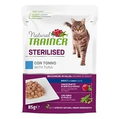 Natural Trainer Cat Sterilised Tuna konservai katėms su tunu 85g 12vnt