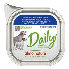 Almo Nature Daily Dog baltā zivs ar rīsiem 100 g - konservi suņiem nuotrauka