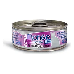 Monge kons.pašaras katėms su tuno, vištienos ir jautienos gabalėliais savo sultyse 80g parduotuvėje vetprekes.lt