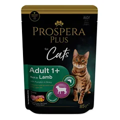 Prospera Plus Cat Pouch Adult 1+, Lamb and Pumpkins šlapias maistas suaugusioms katėms su ėriena ir moliūgu padaže, 85 g