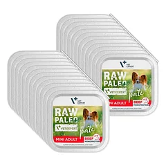 Vetexpert RAW PALEO PATE MINI suaugusiųjų jautiena 24x150g - jautienos padėklas