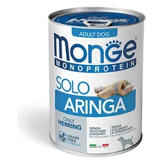Monge Monoproteico Solo - Wet Dog Pate 100% Herring 400g (pak24) parduotuvėje mumbo.lt