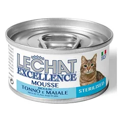 Lechat Excelence Mousse Sterilised Tuna And Pork musas katėms su tunu ir kiauliena, 85 g — 1 nuotrauka