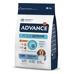 Advance Medium Light sausas maistas vidutinių veislių šunims su antsvoriu, vištiena su ryžiais, 3 kg